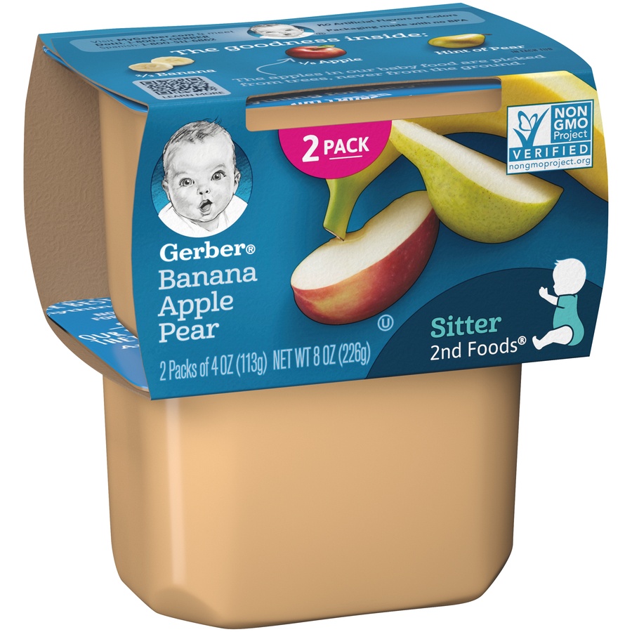 slide 3 of 9, Gerber 2nd Foods, Banana Apple Pear Baby Food, 2 ct; 4 oz
