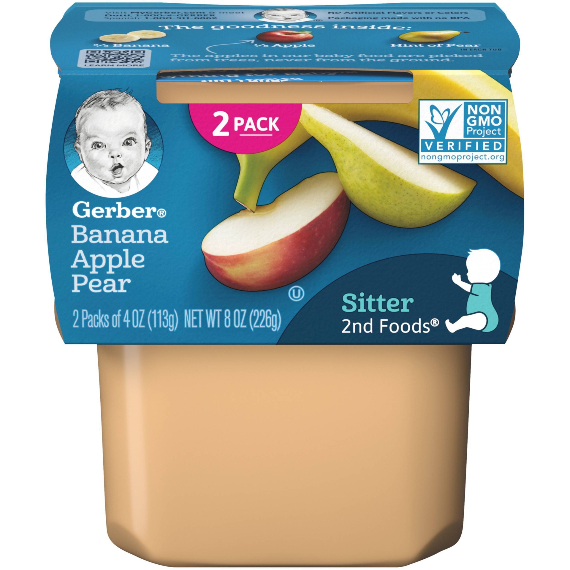 slide 1 of 9, Gerber 2nd Foods, Banana Apple Pear Baby Food, 2 ct; 4 oz