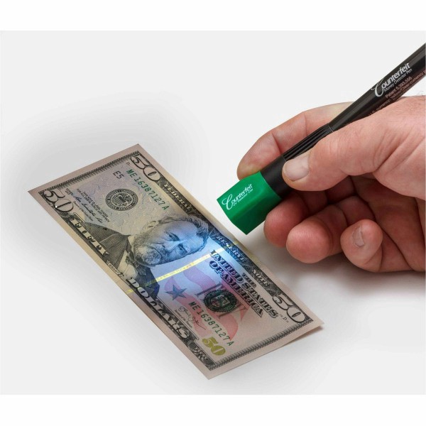 slide 3 of 3, Dri-Mark Dual-Test Counterfeit Detection Pen With Uv Led Light, Black, 1 ct