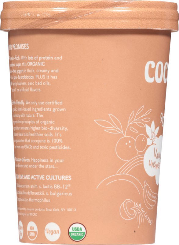slide 3 of 5, Cocojune Organic Greek-Style Cultured Coconut Vanilla Unsweetened Yogurt 16.8 oz, 16.8 oz
