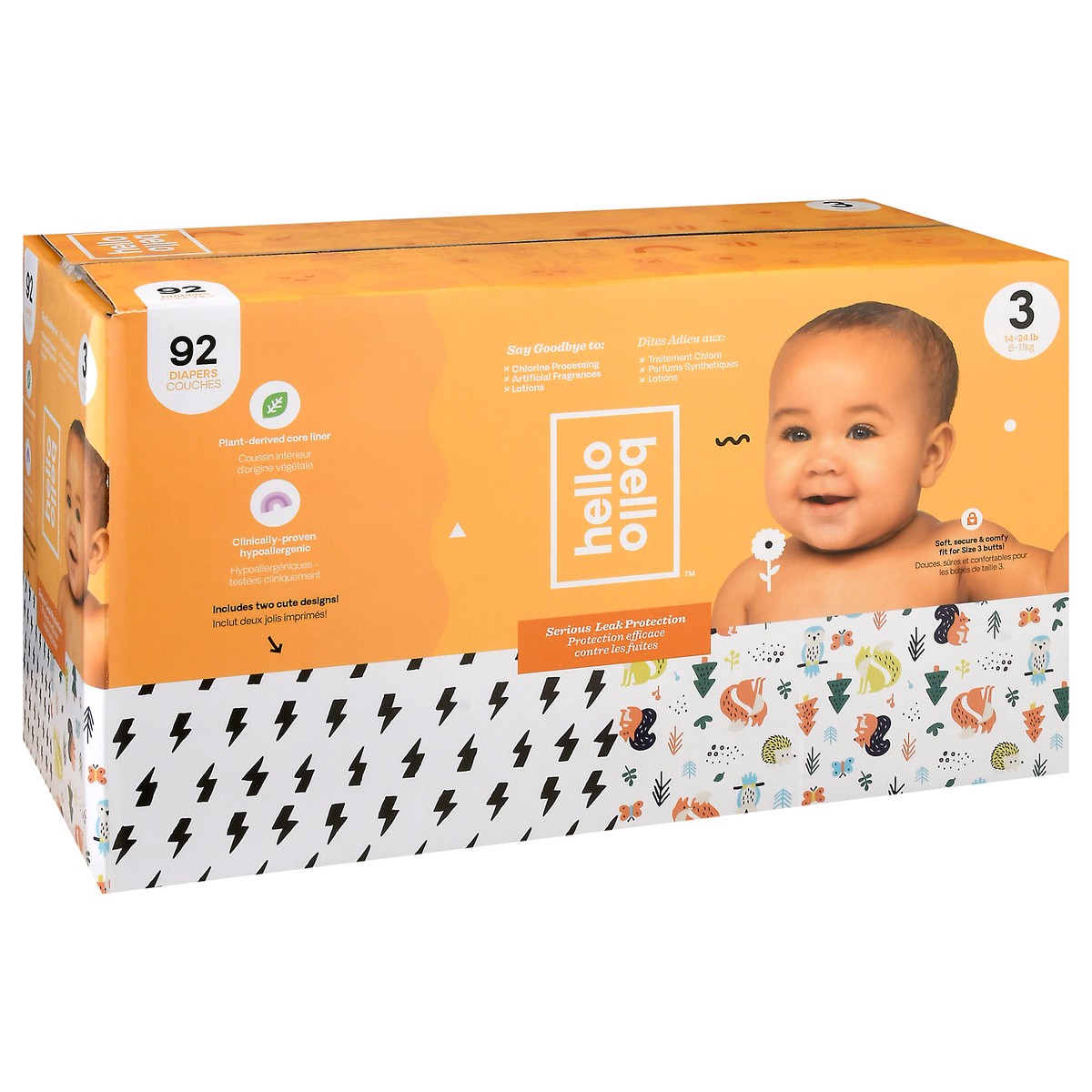 slide 2 of 9, Hello Bello 3 (14-24 lb) Diapers 92 ea, 92 ct