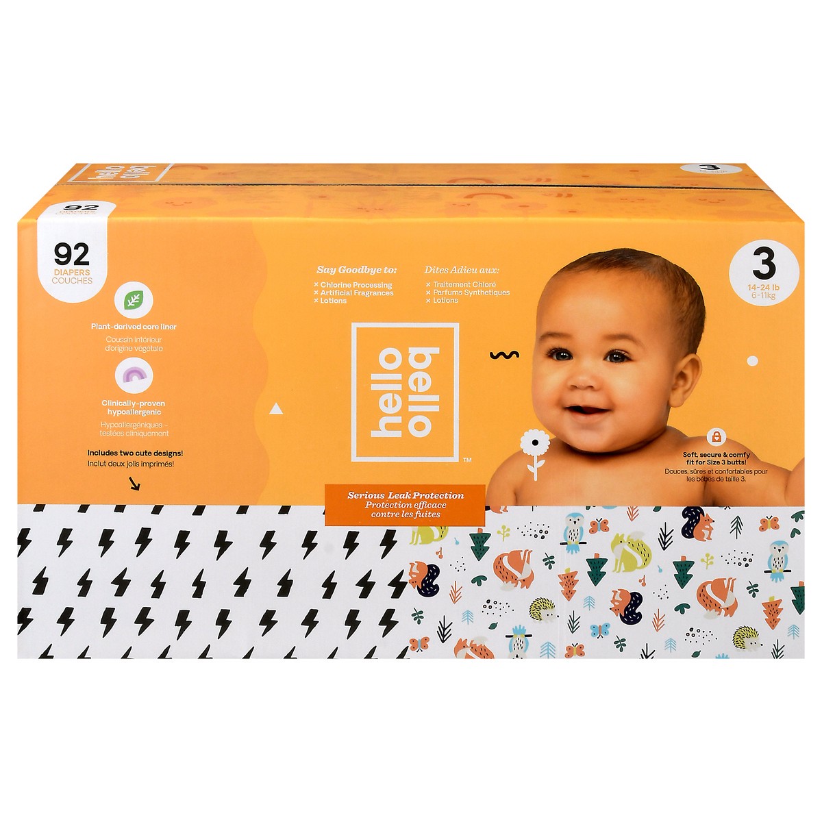 slide 1 of 9, Hello Bello 3 (14-24 lb) Diapers 92 ea, 92 ct