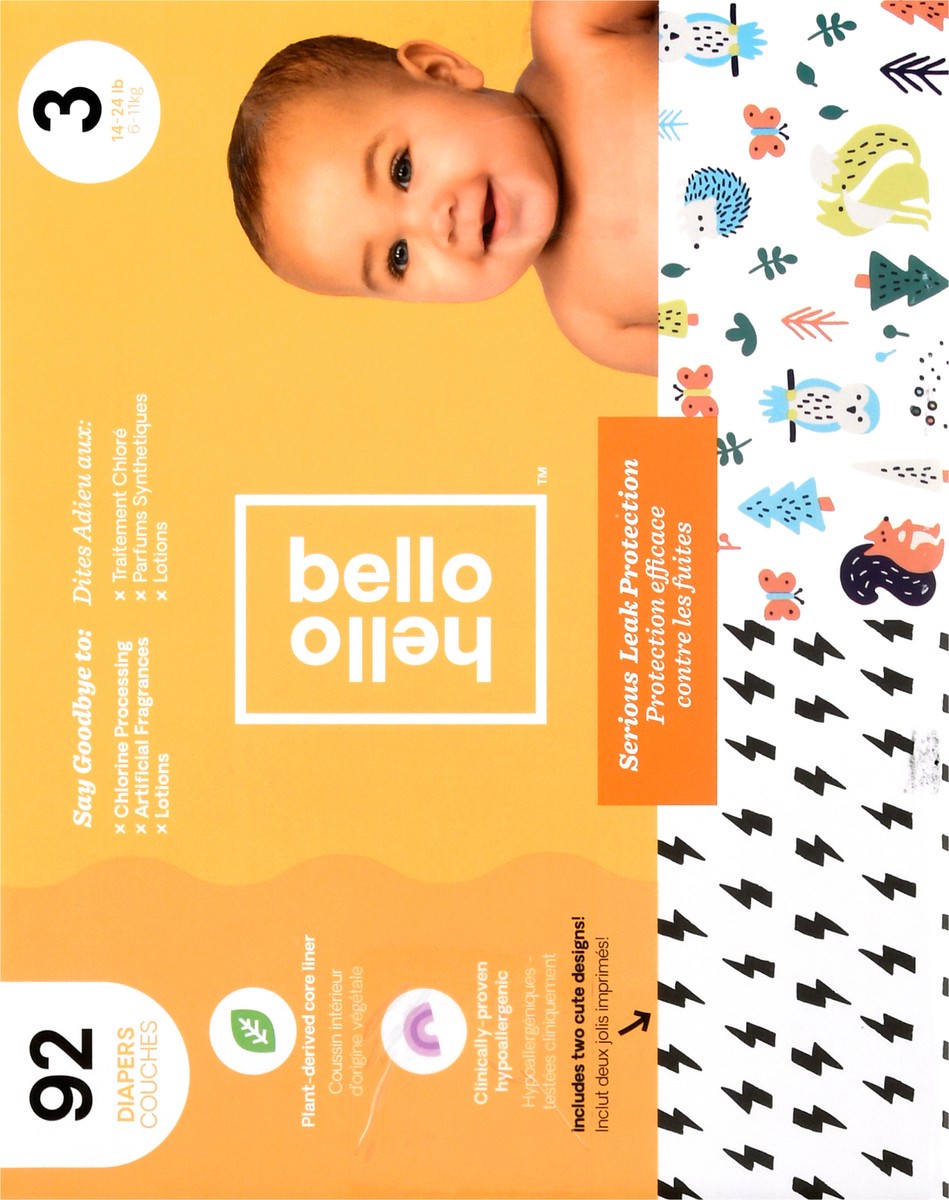 slide 8 of 9, Hello Bello 3 (14-24 lb) Diapers 92 ea, 92 ct