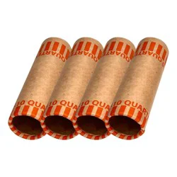 Office Depot® Brand Preformed Tubular Coin Wrappers, Quarter, Pack Of 48