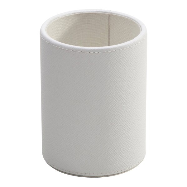 slide 1 of 1, See Jane Work Faux Leather Pencil Cup, White, 1 ct