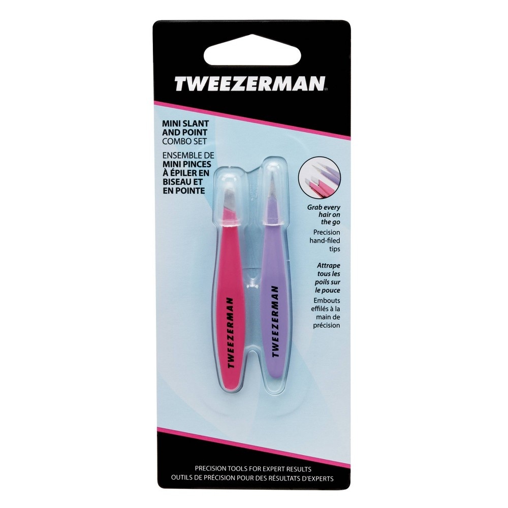 slide 7 of 7, Tweezerman 4106-R Mini Slant And Point Combo Set, 2 ct