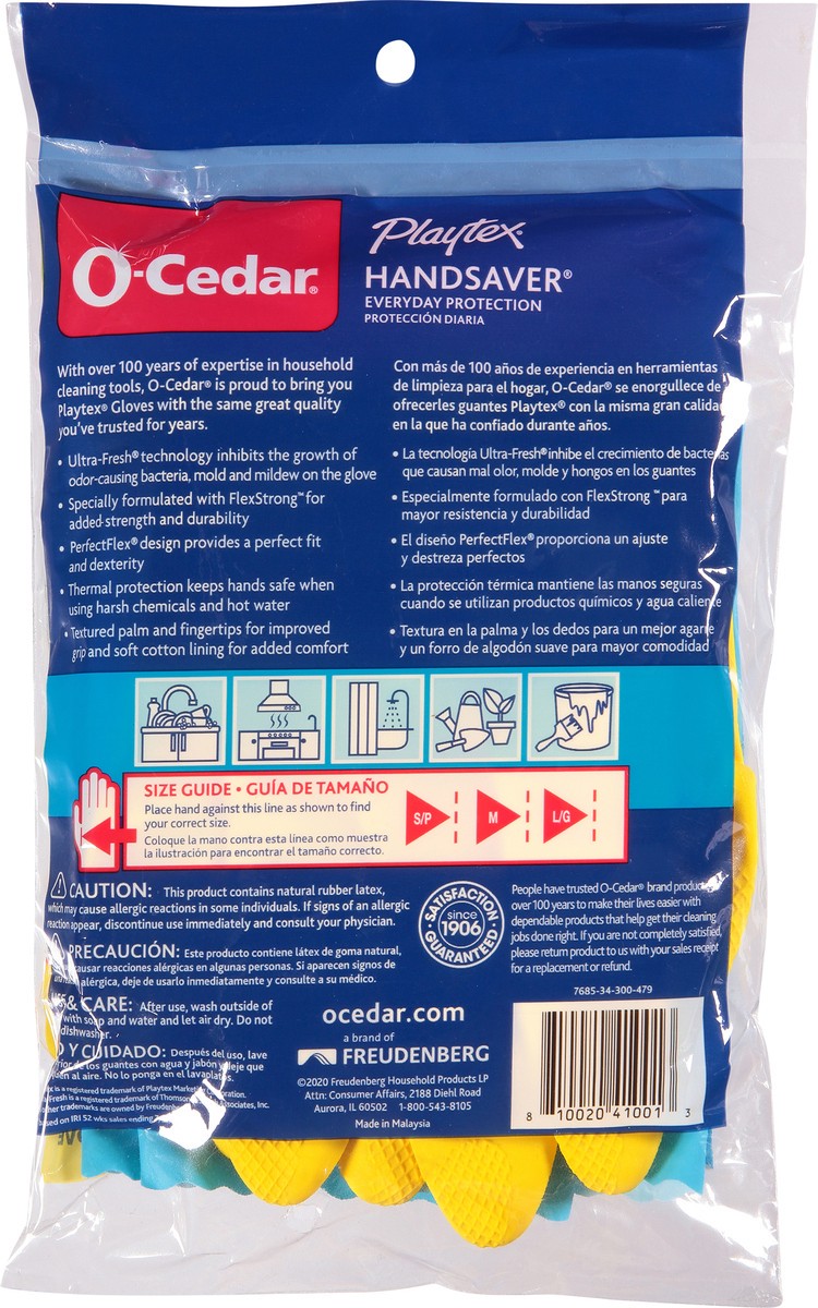 slide 4 of 10, O-Cedar Playtex Large Handsaver Gloves Large 2 ea Bag, 2 ca