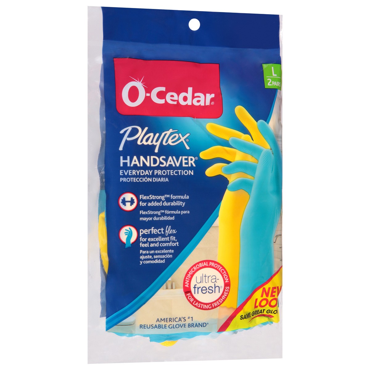 slide 9 of 10, O-Cedar Playtex Large Handsaver Gloves Large 2 ea Bag, 2 ca