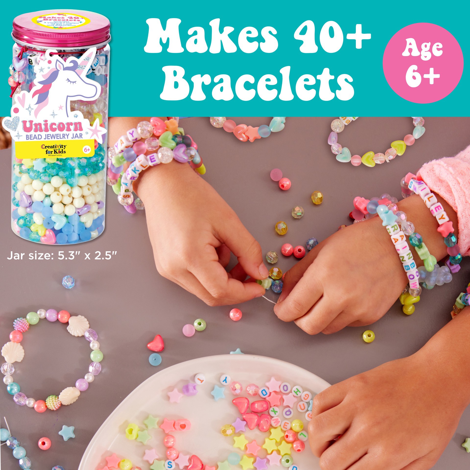 slide 6 of 12, Faber-Castell Creativity For Kids Unicorn Bead Jewelry Jar, 2.5 in x 5.3 in