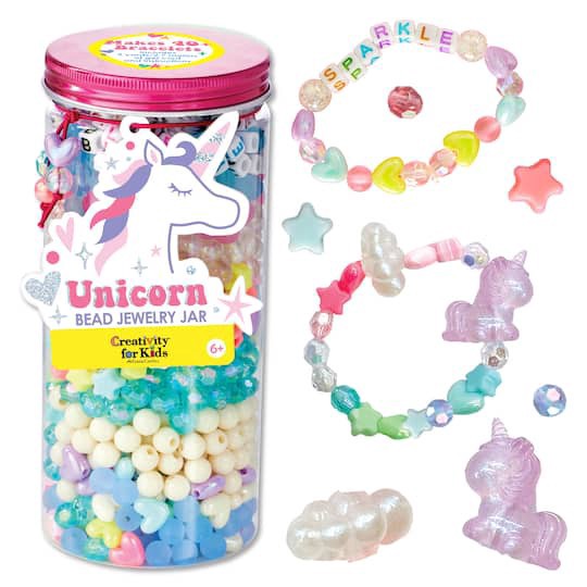 slide 1 of 12, Faber-Castell Creativity For Kids Unicorn Bead Jewelry Jar, 2.5 in x 5.3 in