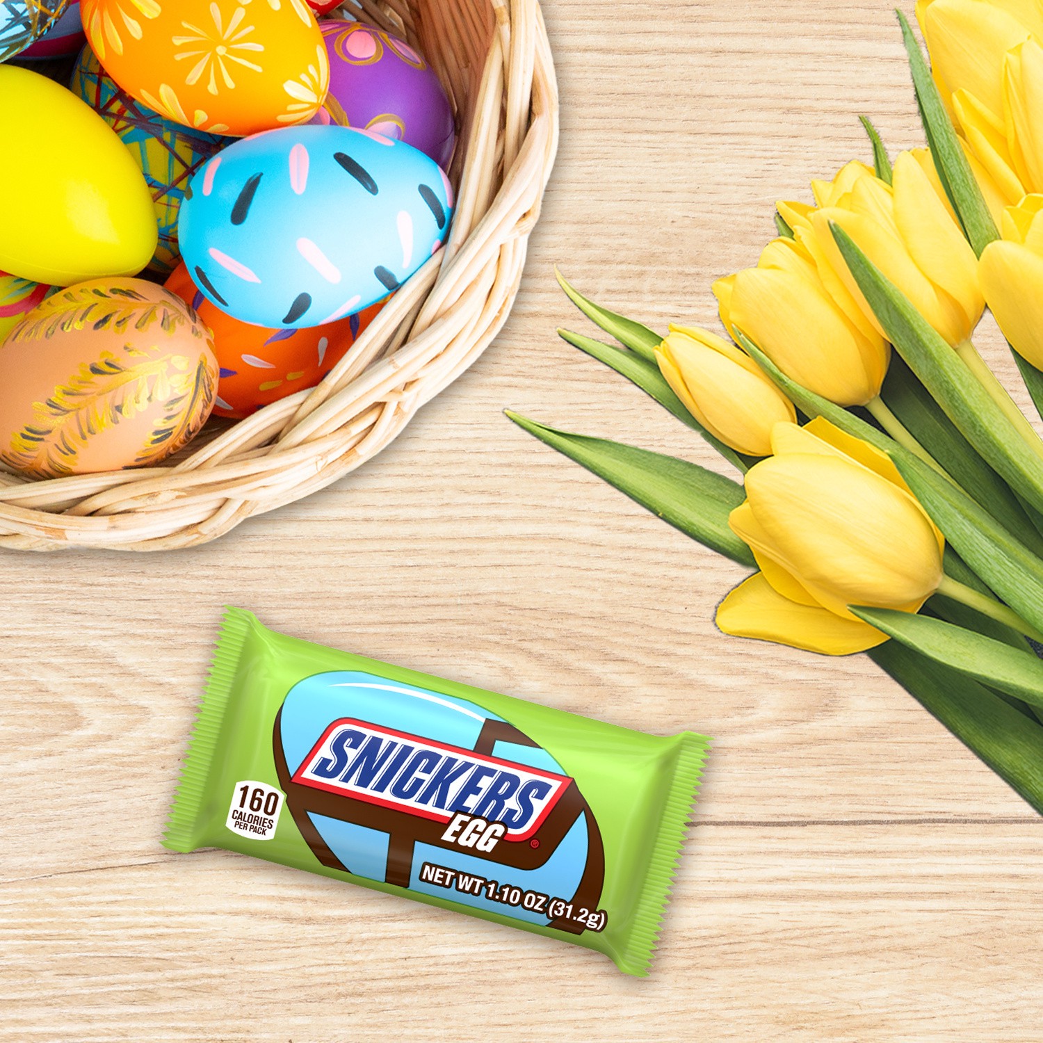 slide 7 of 8, SNICKERS Milk Chocolate Easter Egg Candy Bar, 1.1 oz, 1.1 oz