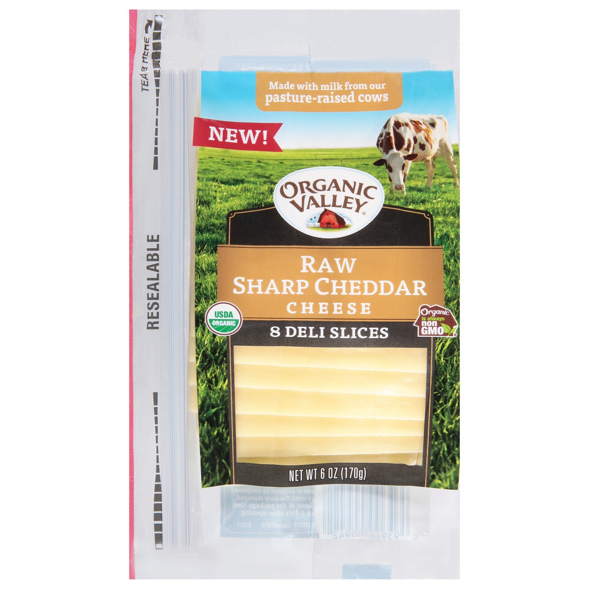 slide 9 of 11, Organic Valley Pasture-Raised Raw Sharp Cheddar Cheese Slices 6 ea, 6 ct