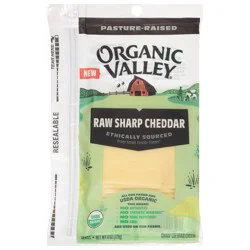 Organic Valley Pasture-Raised Raw Sharp Cheddar Cheese Slices 6 ea