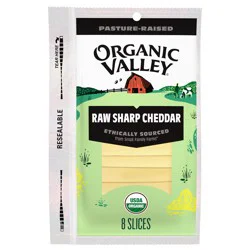Organic Valley Pasture-Raised Raw Sharp Cheddar Cheese Slices 6 ea