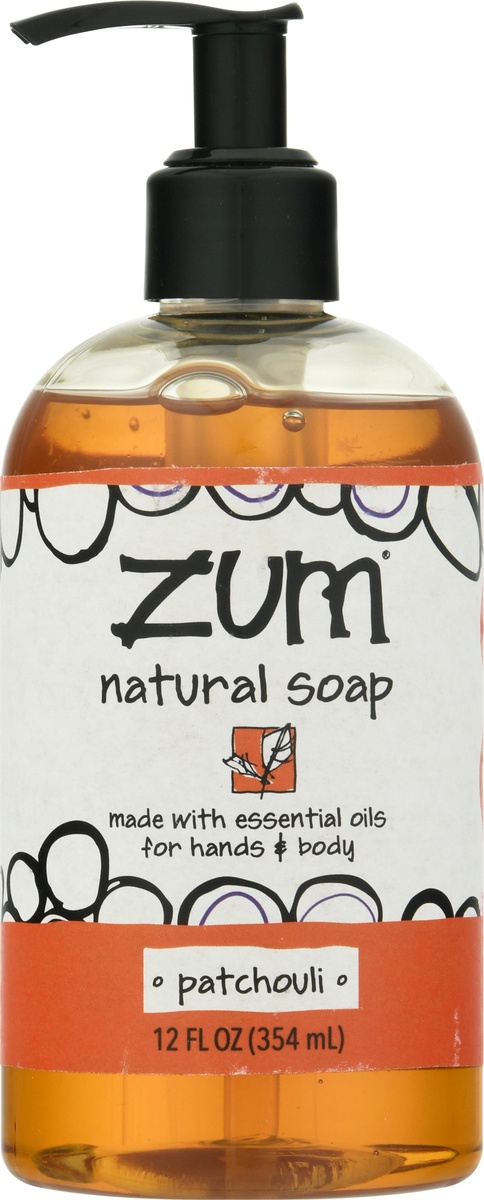 slide 8 of 10, Zum Patchouli Liquid Hand Soap, 12 oz