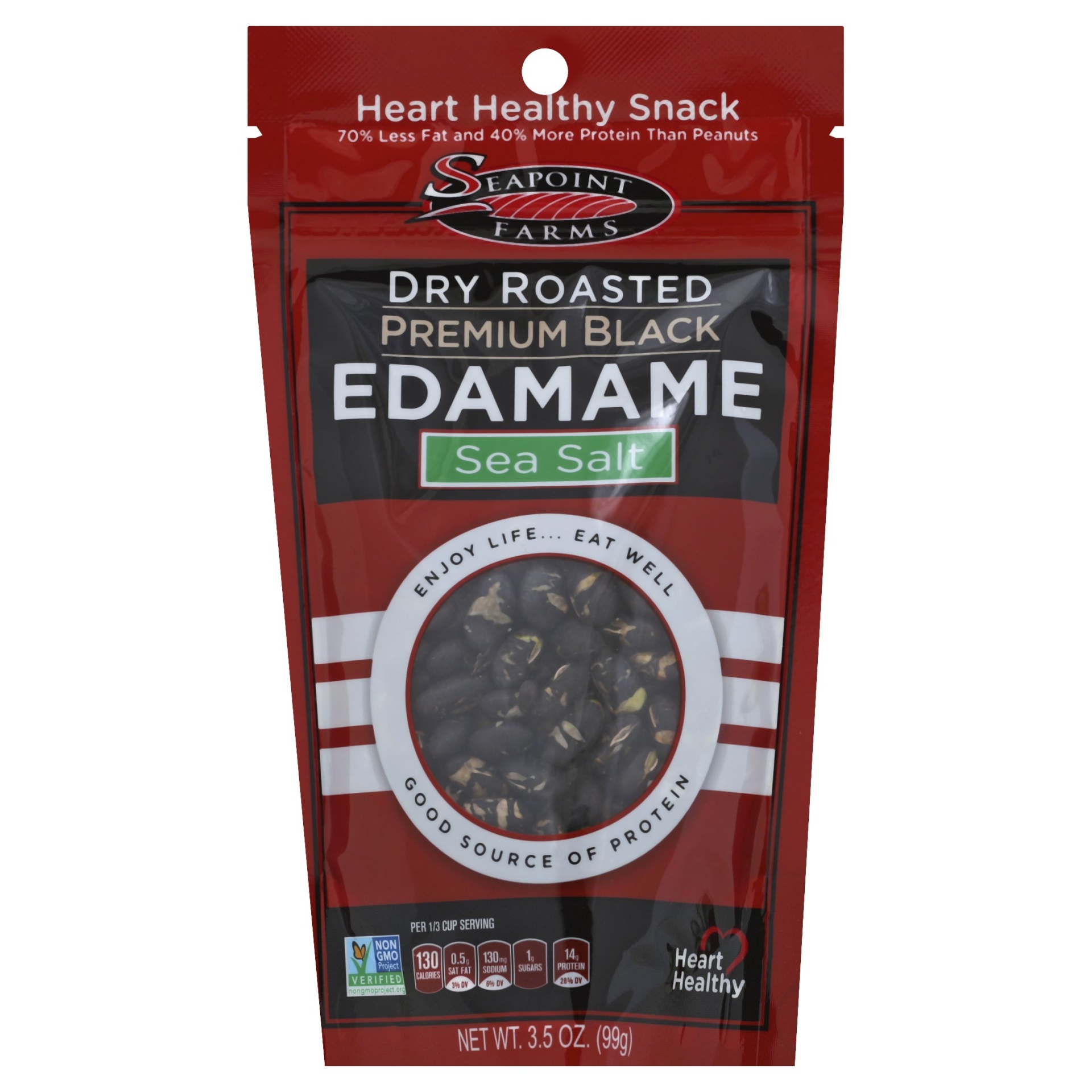 slide 1 of 6, Seapoint Farms Dry Roasted Premium Black Edamame Sea Salt, 3.5 oz