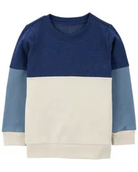 Carters Baby Colorblock Fleece Pullover Blue/Cream 24M