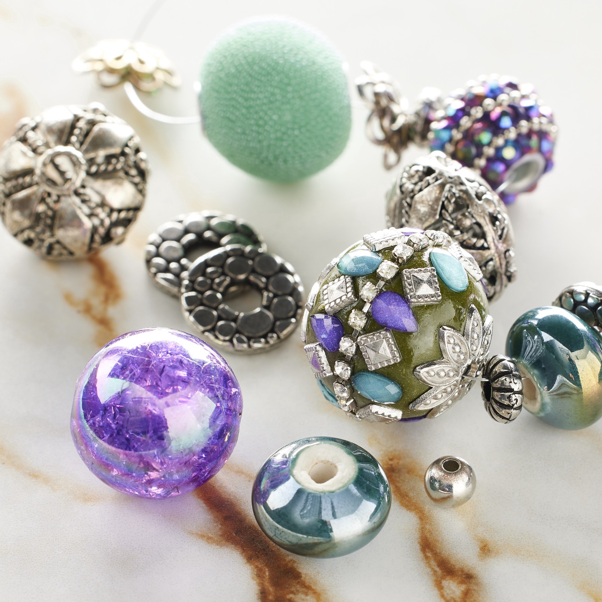 slide 2 of 3, Multicolored Strung Beads By Bead Landing, 7 in