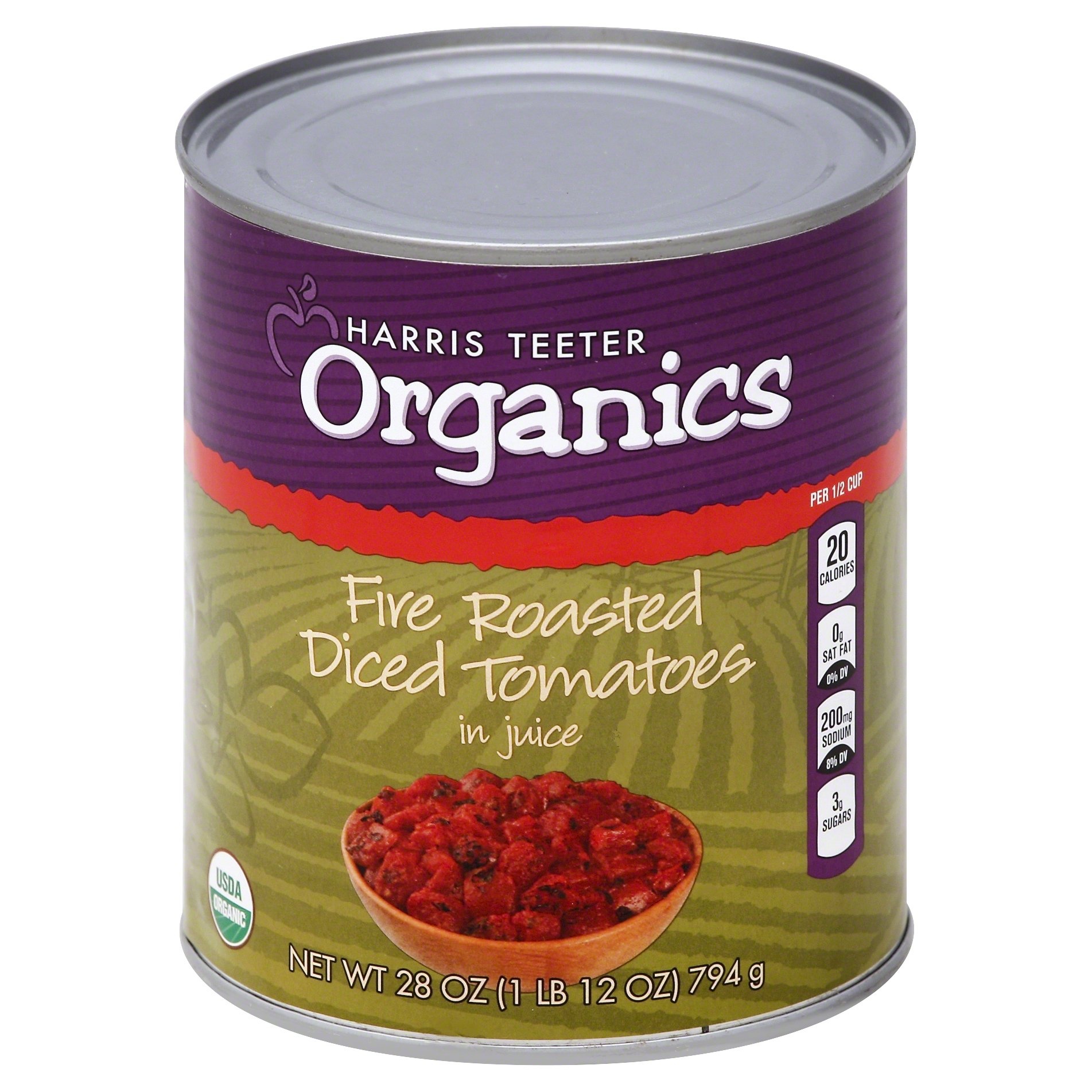 slide 1 of 1, HT Organics Fire Roasted Diced Tomatoes, 28 oz