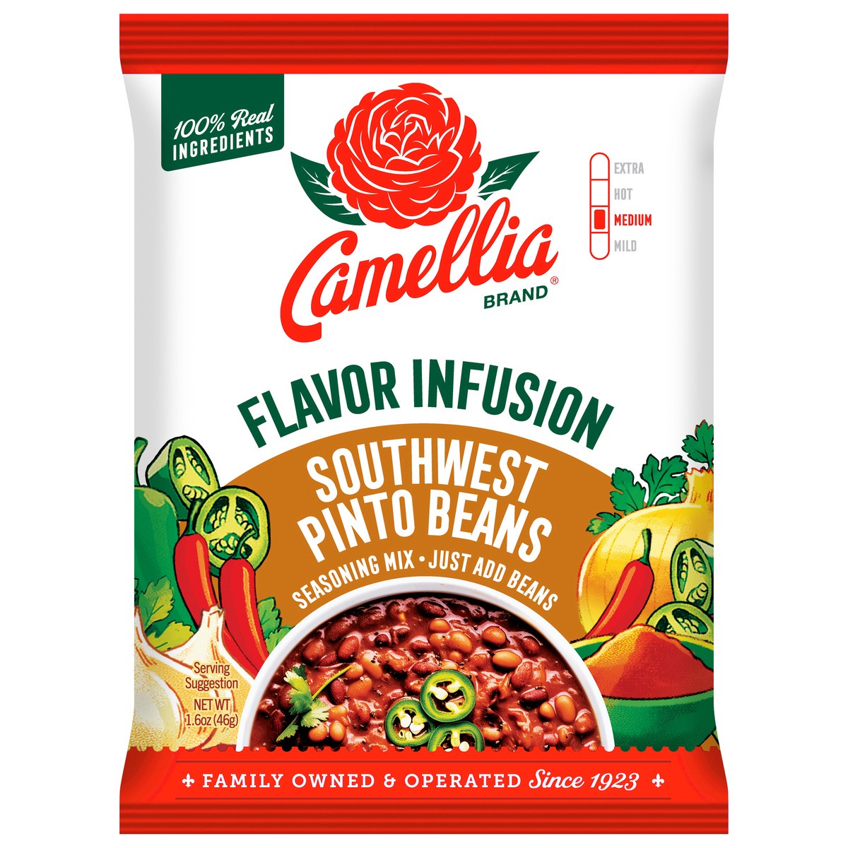 slide 4 of 4, Camellia Medium Southwest Pinto Beans Seasoning Mix 1.6 oz, 1.6 oz