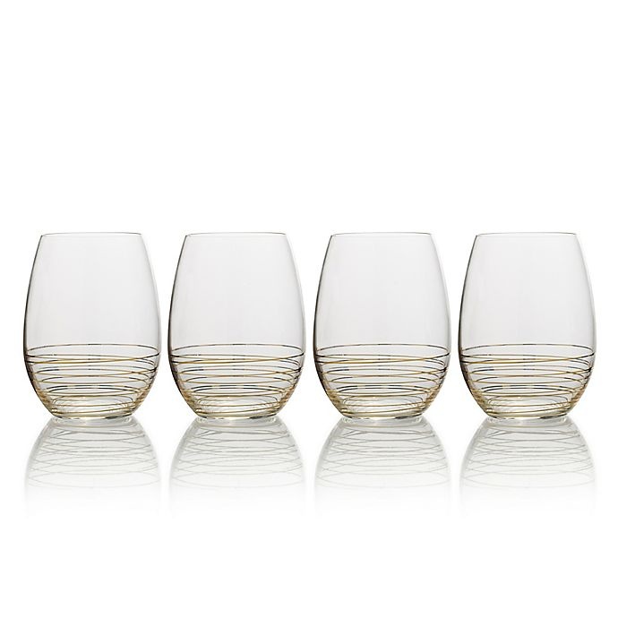 Mikasa Electric Boulevard Stemless Wine Glasses Gold 4 ct Shipt