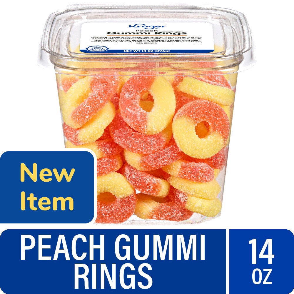 slide 1 of 1, Kroger® Peach Gummi Rings, 14 oz, 14 oz