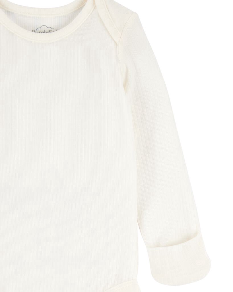 slide 4 of 5, Carter's Carters Baby 2-Pack Long-Sleeve PurelySoft Bodysuits Khaki/Ivory 6M, 1 ct