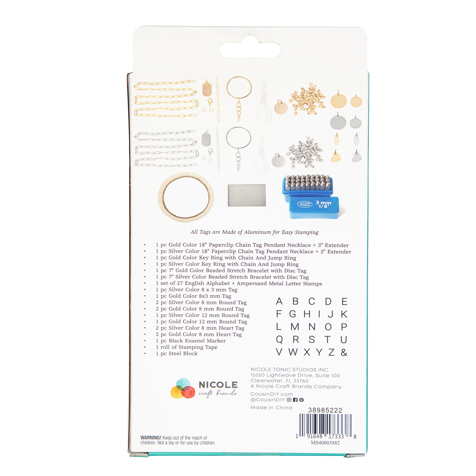 slide 2 of 18, Cousindiy Stamp & Go Jewelry Metal Jewelry Stamping Kit, 8mm x 3mm