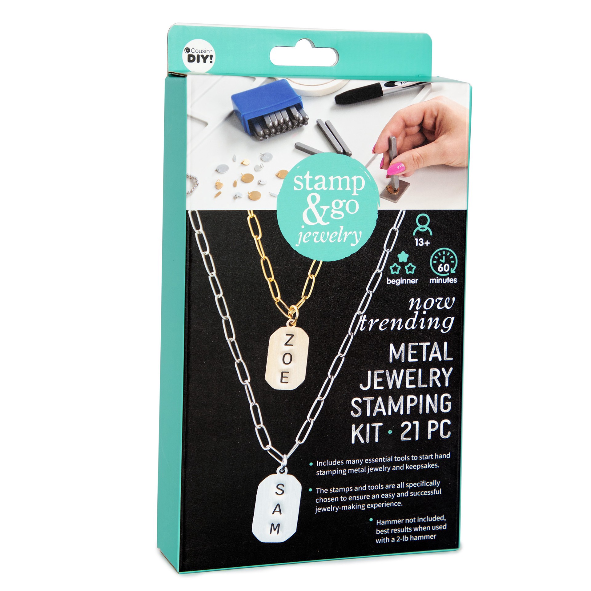 slide 13 of 18, Cousindiy Stamp & Go Jewelry Metal Jewelry Stamping Kit, 8mm x 3mm