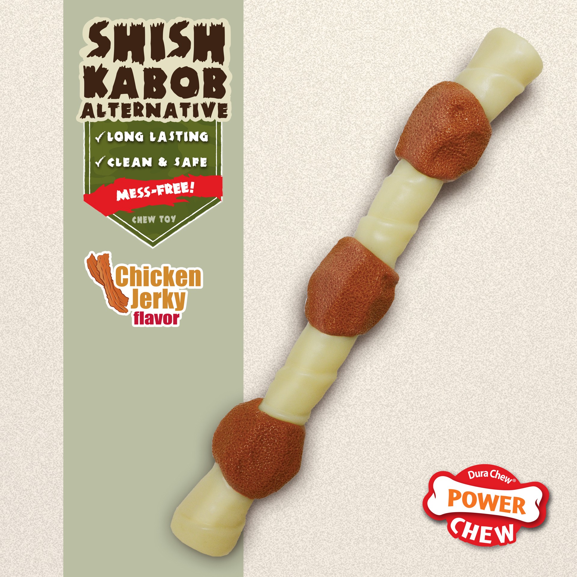 slide 8 of 10, Nylabone Power Chew Shish Kabob Alternative Nylon Chew Toy Chicken Jerky X-Large/Souper - 50+ lbs. (1 Count), 1 ct
