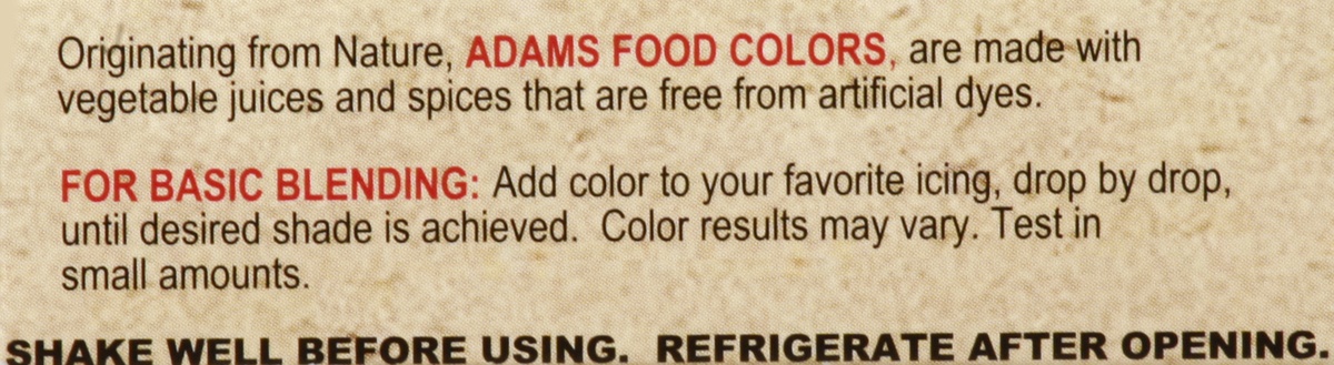 slide 7 of 10, Adams Extract Natural Food Colors, 4 ct
