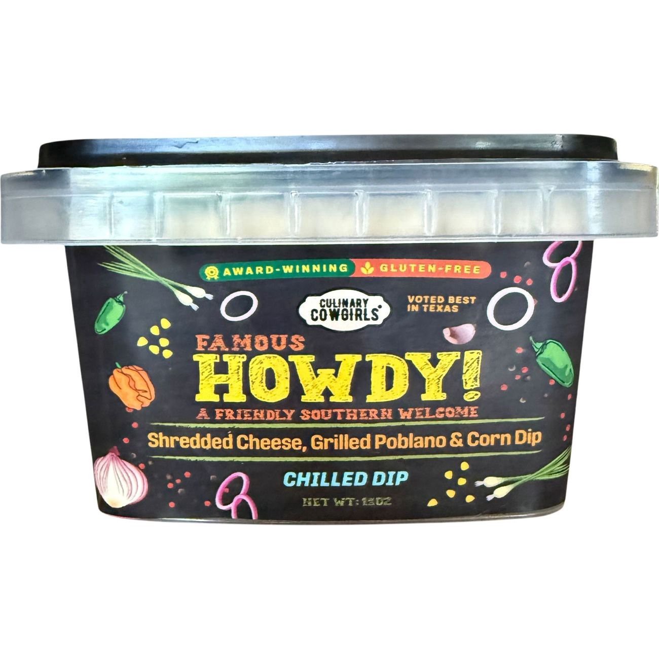 slide 1 of 1, Culinary Cowgirls Howdy! Grilled Poblano & Corn Chilled Dip, 12 oz