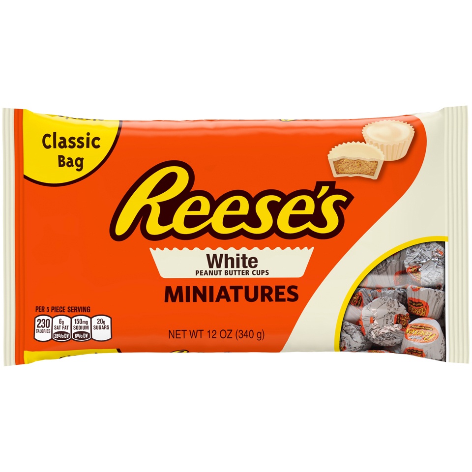 slide 1 of 1, Reese's Peanut Butter Cups White Chocolate Minis, 12 oz