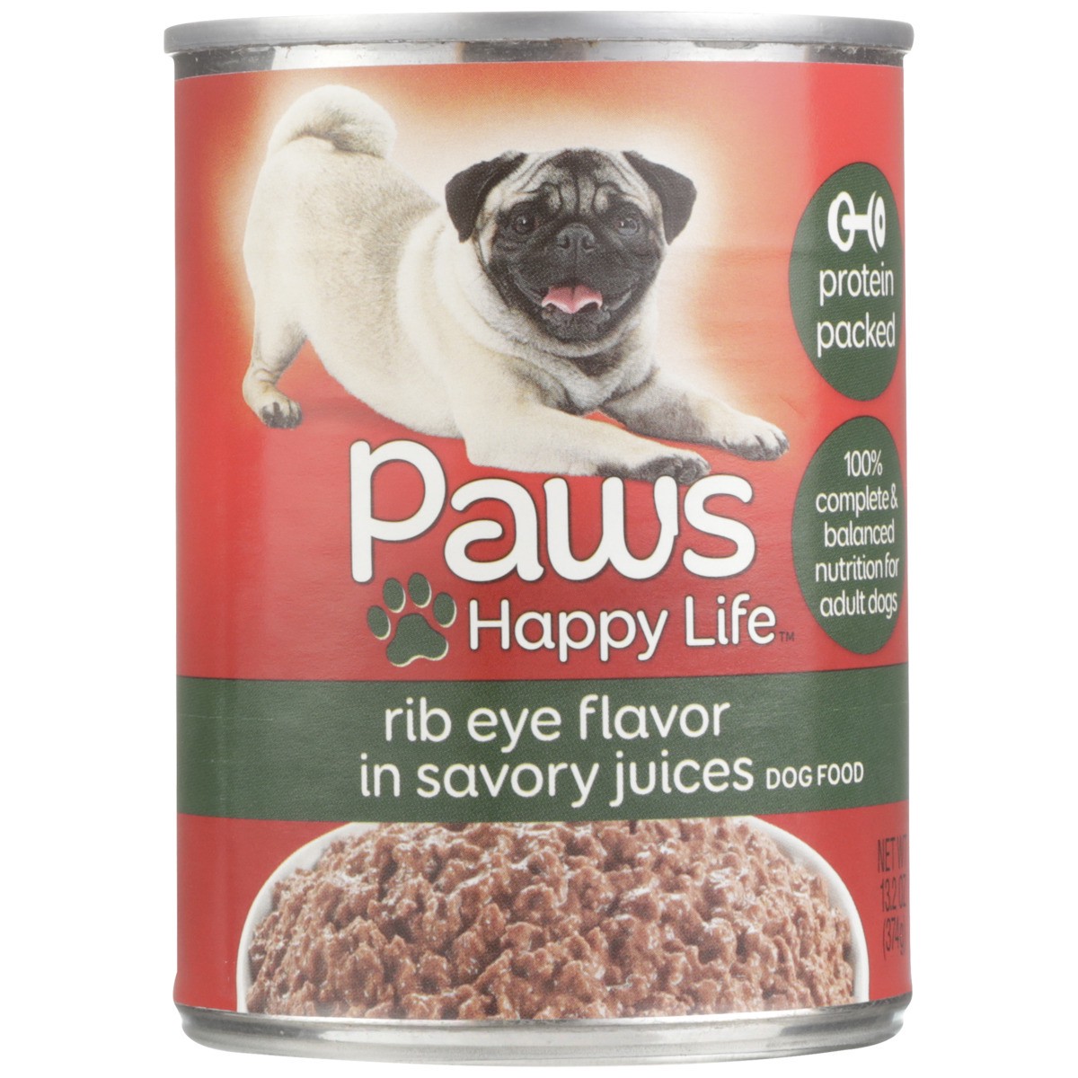 slide 3 of 11, Paws Happy Life Rib Eye Flavor In Savory Juices Dog Food, 13.2 oz