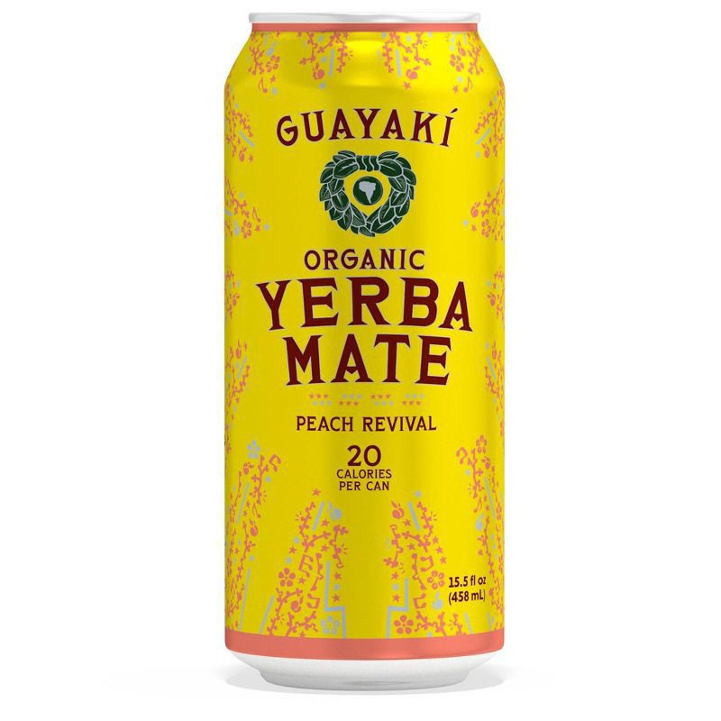 slide 1 of 7, Guayaki Organic Peach Revival Yerba Mate, 16.5 fl oz