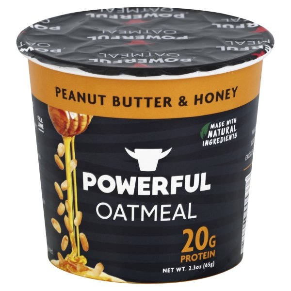 slide 1 of 3, Powerful Oatmeal, Peanut Butter & Honey, 1.66 oz