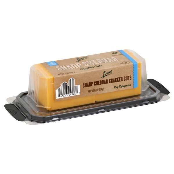 slide 1 of 1, Lowes Foods Sharp Cheddar Cracker Cuts Cheese, 10 oz