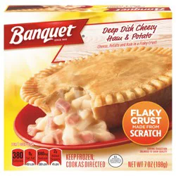 Banquet Cheesy Ham and Potato Deep Dish Pot Pie, Frozen Meal, 7 oz.