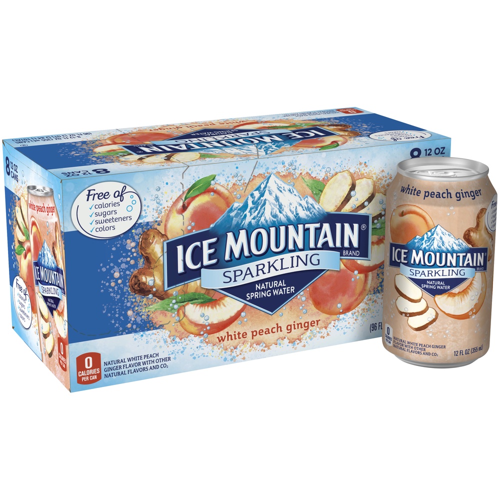 slide 2 of 7, Ice Mountain Peach-ginger Sparkling Water, 12 fl oz