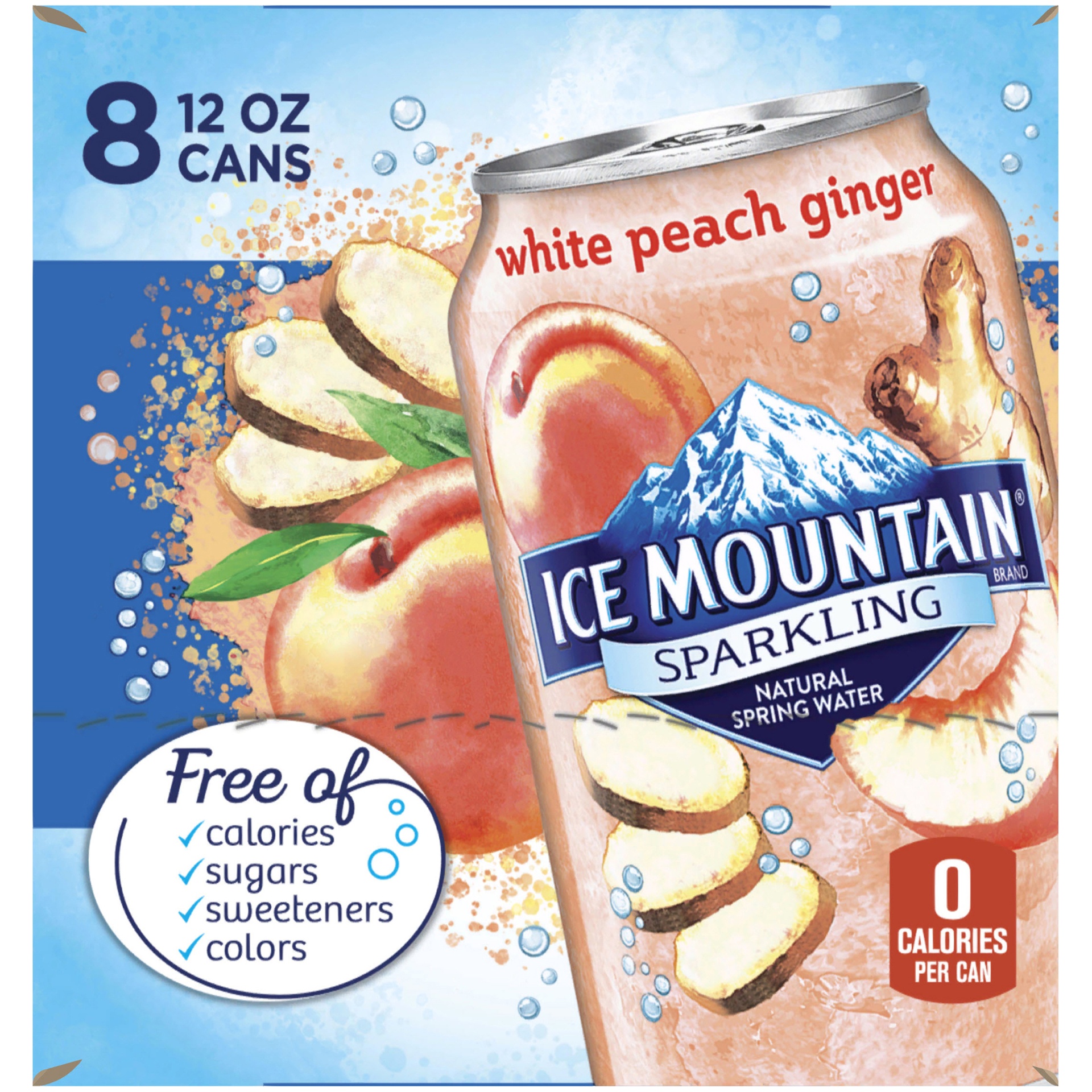 slide 3 of 7, Ice Mountain Peach-ginger Sparkling Water, 12 fl oz