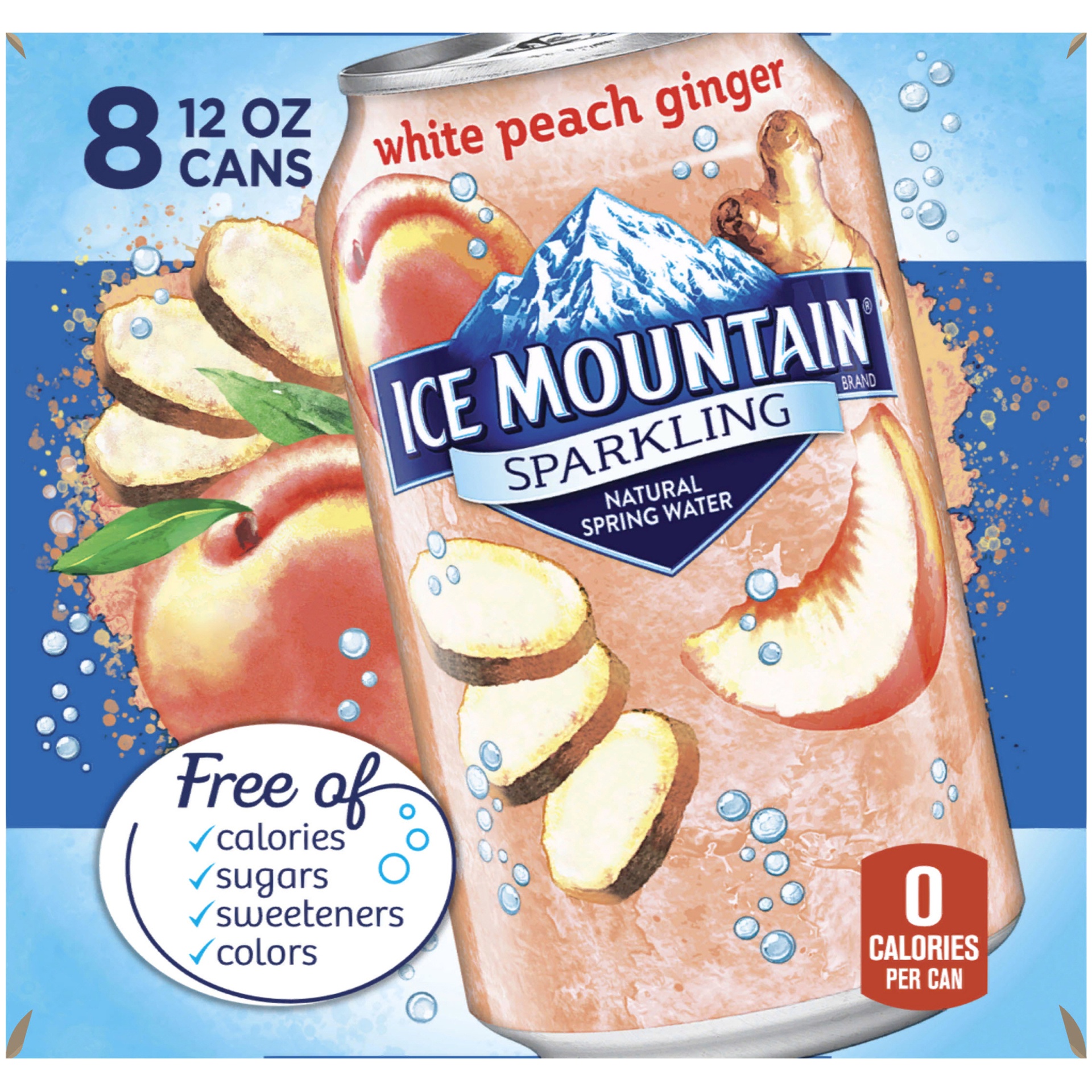 slide 4 of 7, Ice Mountain Peach-ginger Sparkling Water, 12 fl oz