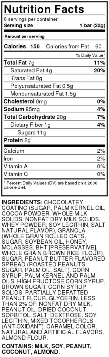 slide 4 of 9, Food Club Peanut Butter Dipped Chocolatey Covered Chewy Granola Bars, 6.34 oz