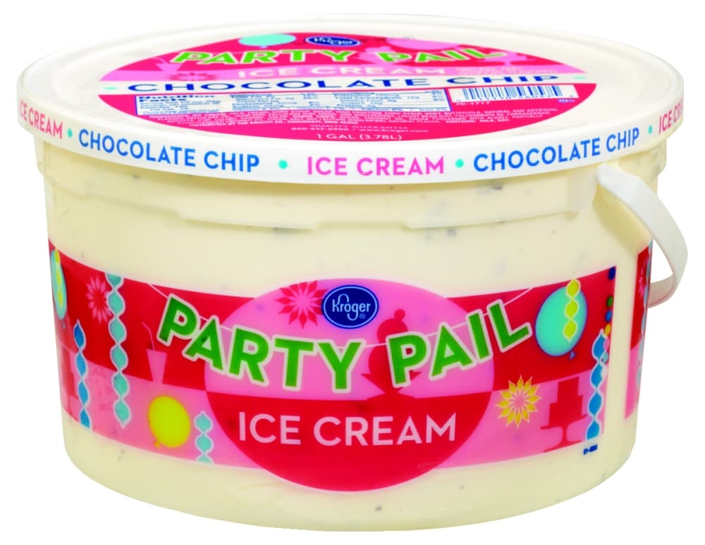 slide 1 of 1, Kroger Party Pail Chocolate Chip Ice Cream, 128 fl oz