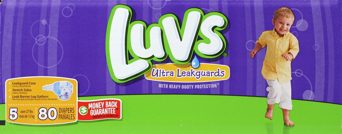 slide 5 of 6, Luvs Ultra Leakguards Diapers Size 5, 74 ct