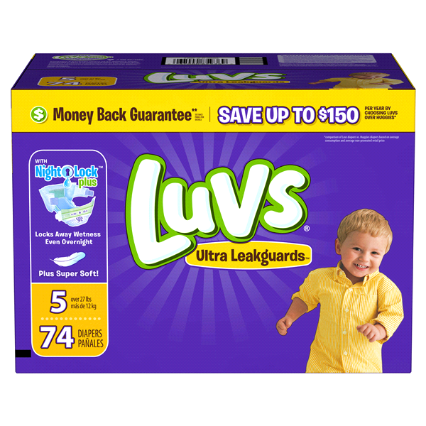 slide 1 of 6, Luvs Ultra Leakguards Diapers Size 5, 74 ct