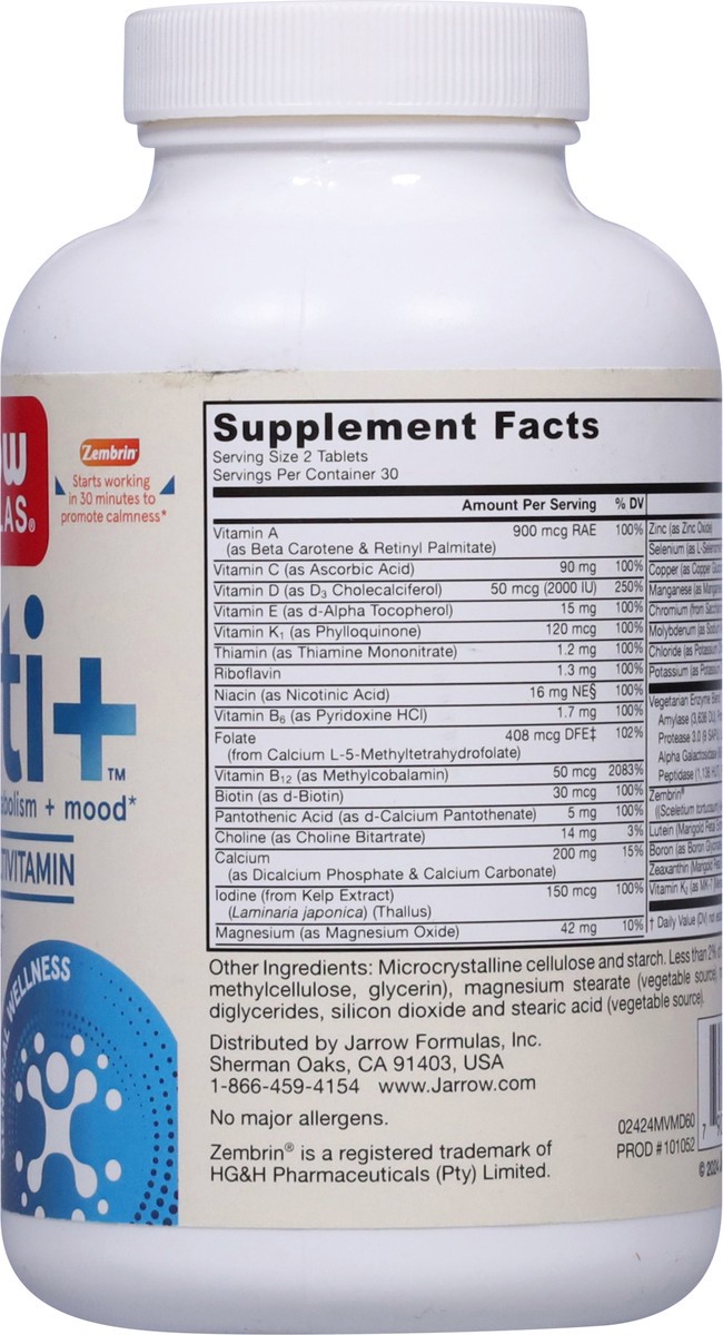 slide 4 of 12, Jarrow Mood Multivitamin+, 60 ct