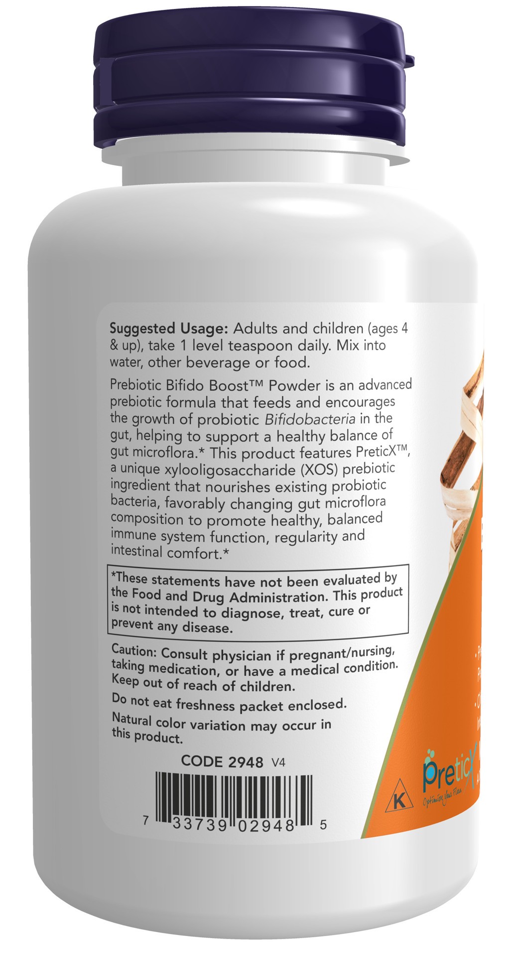 slide 4 of 4, NOW Prebiotic Bifido Boost™ Powder - 3 oz., 3 oz