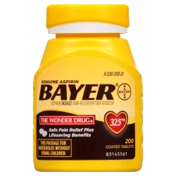 Bayer Genuine Pain Reliever 325mg & Fever Reducer Tablets - Aspirin (NSAID) - 200ct