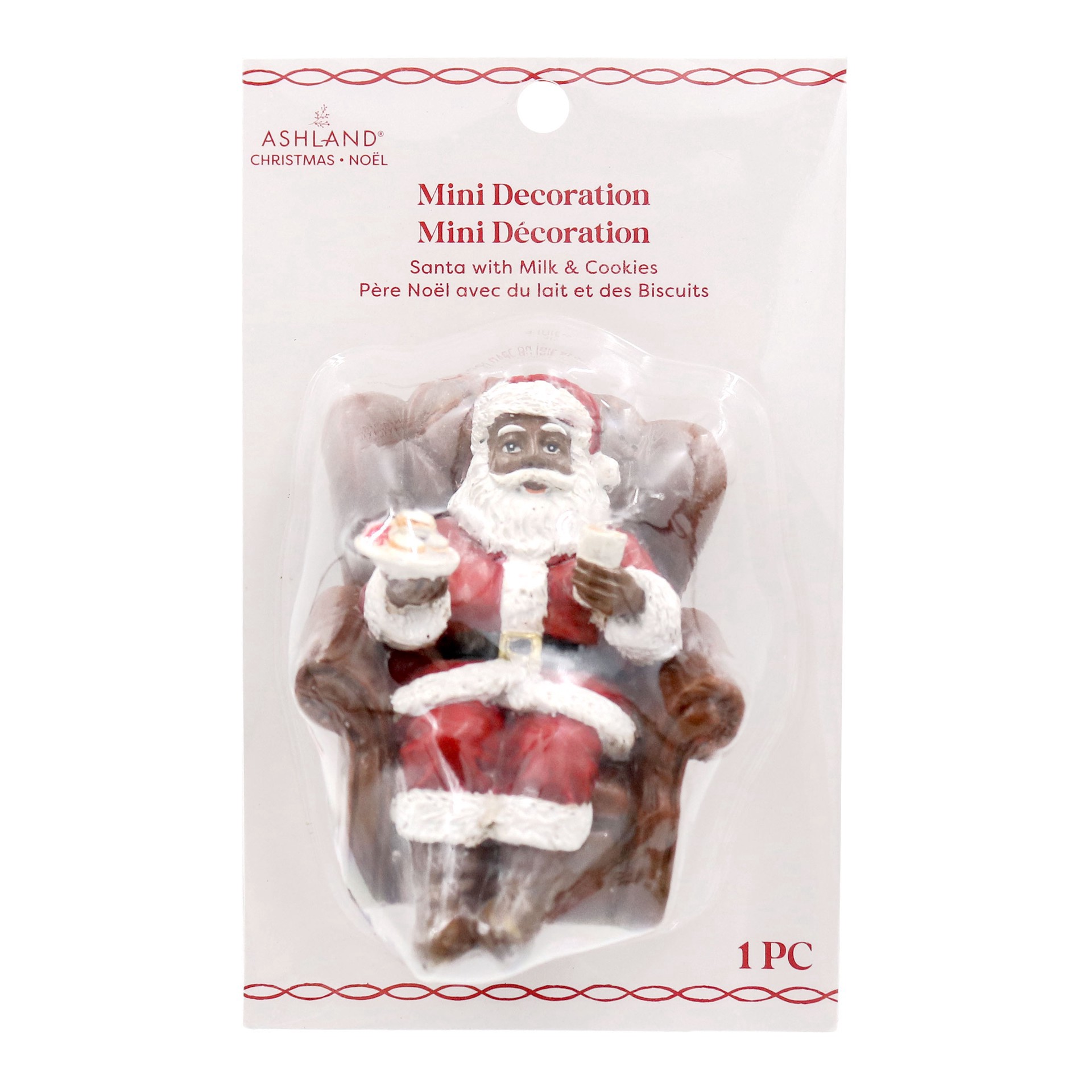 slide 3 of 5, Mini Santa With Milk & Cookies Decoration By Ashland, 3 in x 3 in x 4 in
