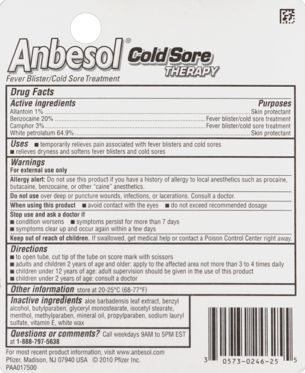 slide 7 of 7, Anbesol Cold Sore Therapy 0.33 oz, 0.33 oz